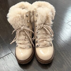 Kelly & Katie Beige Fur-Lined Winter Boots